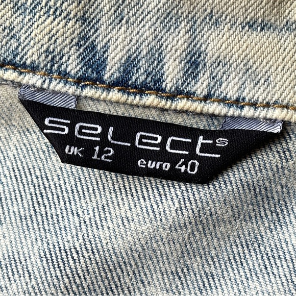 Select Women Short Denim Jackets Lace Combo Jackets | Size: S - Picture 8 of 8